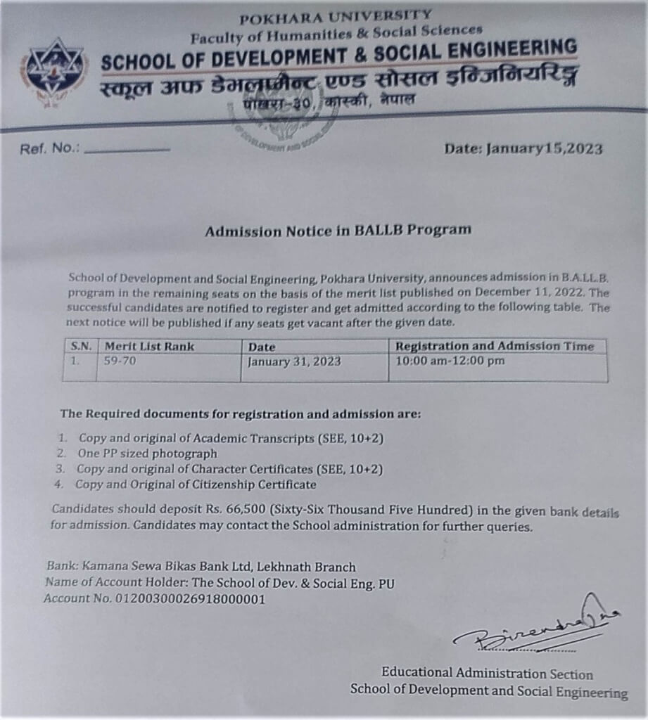 <a href="https://pu.edu.np/notice/admission-notice-for-ballb-program/">Admission Notice for BALLB Program</a> 1 Admission Notice in BALLB Program