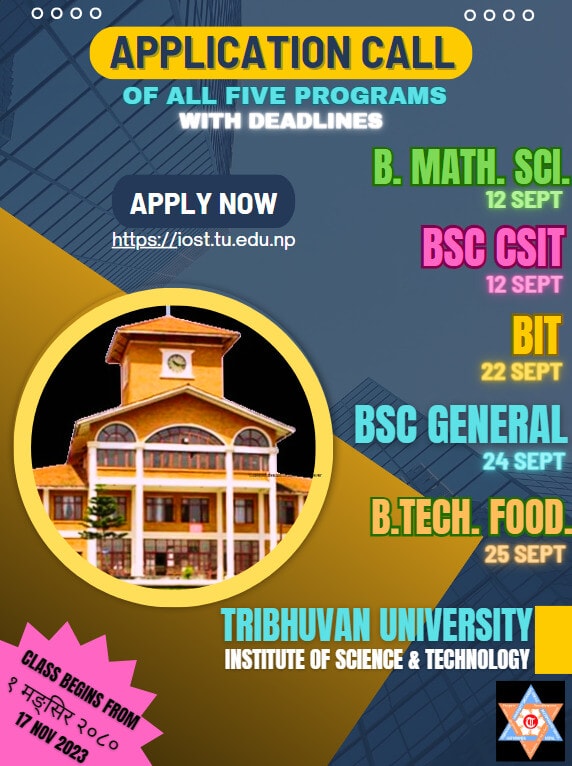 Applications Open for Bachelor's Degree Entrance Exams 2 APPLICATION Open at B.Tech Food Bsc General BIT B.Math . Sci 1